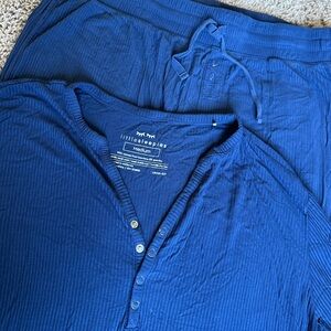 Little Sleepies Women’s Ribbed Blue Pajama Set